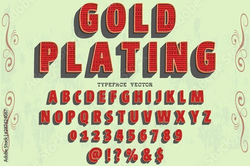 abc font handcrafted typeface vector vintage named vintage gold plating