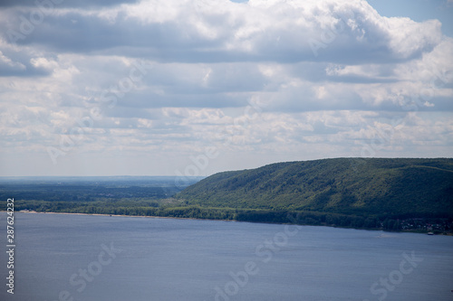 Volga river and Zhiguli mountains