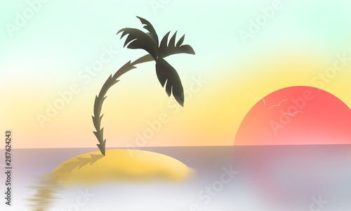 tropical sunset on the beach