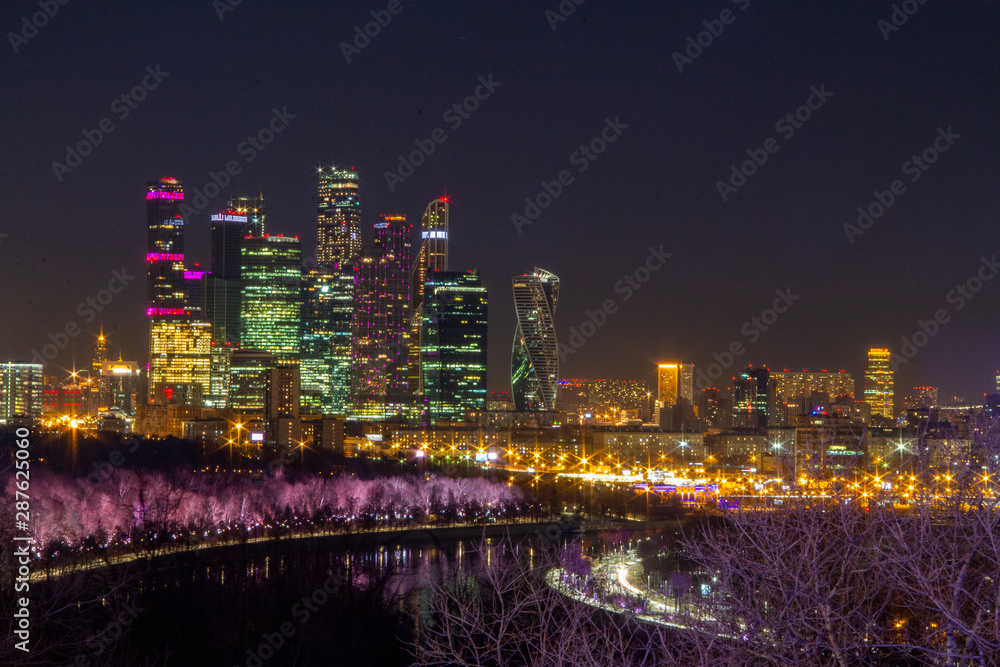  View of Moscow City in winter
