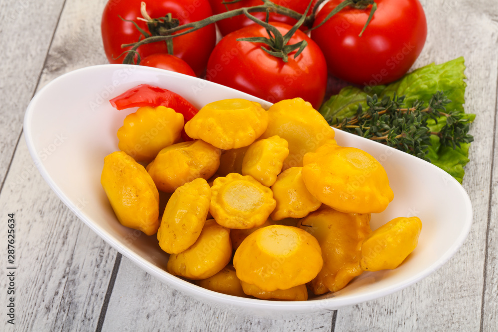 Tasty marinated patisson Tasty marinated patisson