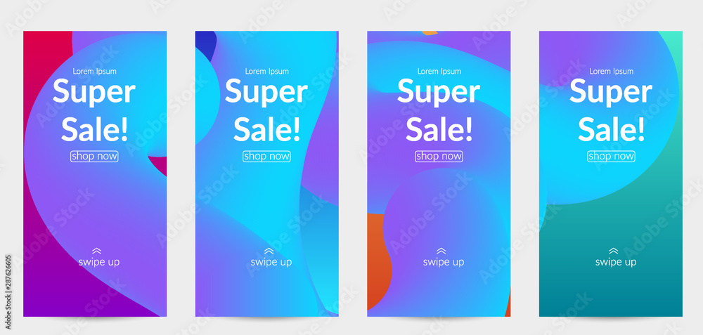 Sale banners for social media stories