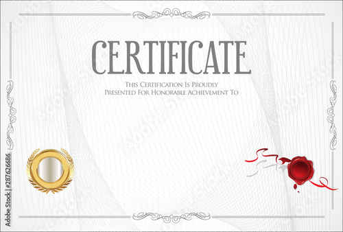 Certificate or diploma retro design template 