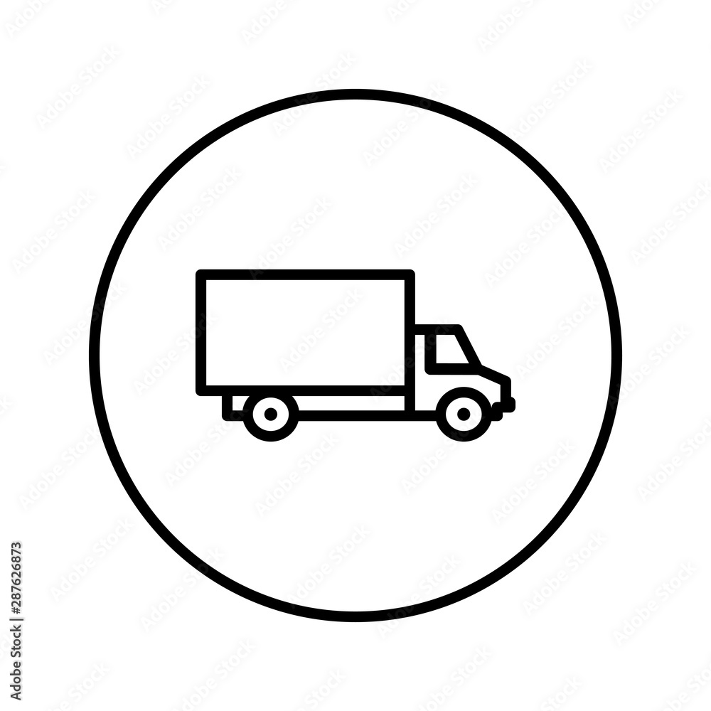 Delivery truck. Icon. Editable Thin line. Vector illustration. Delivery truck. Icon. Editable Thin line. Vector illustration.