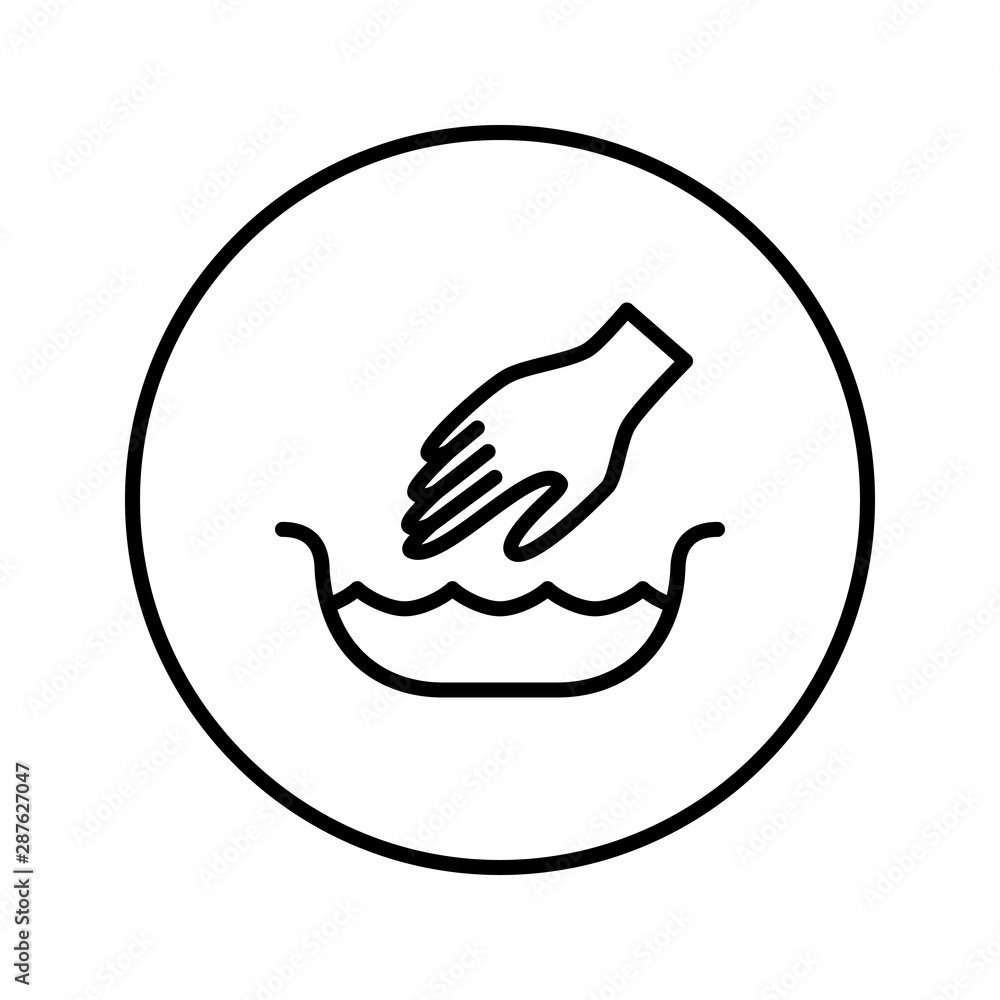 Handwash symbol. Icon. Vector. Editable Thin line. Handwash symbol. Icon. Vector. Editable Thin line.