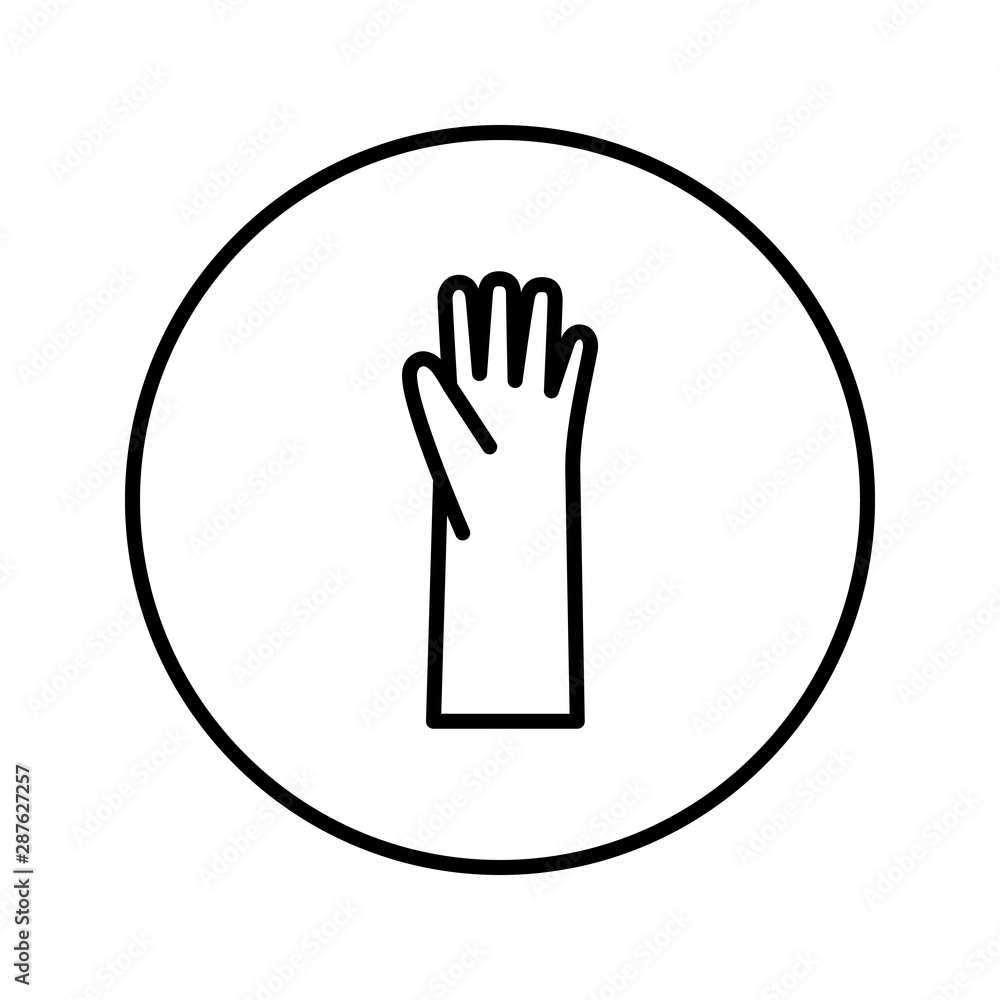 Fototapeta premium Rubber gloves. Icon. Editable Thin line. Vector illustration.