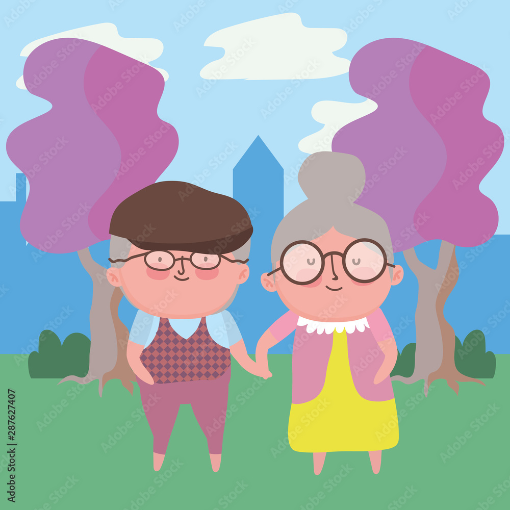 Grandmother and grandfather cartoon vector design Grandmother and grandfather cartoon vector design
