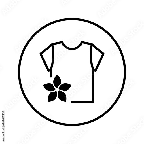 Washed T-shirt. Laundry Service. Icon. Editable Thin line. Vector illustration.