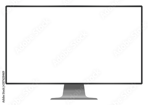 Canvastavla gz455 GrafikZeichnung - modern blank desktop computer screen - isolated on white background