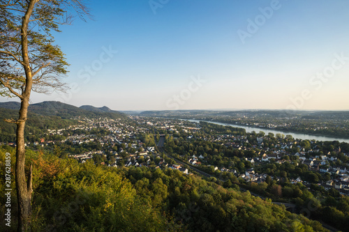 View over the north of Bonn from the Ennert hills  on a hot summer day.