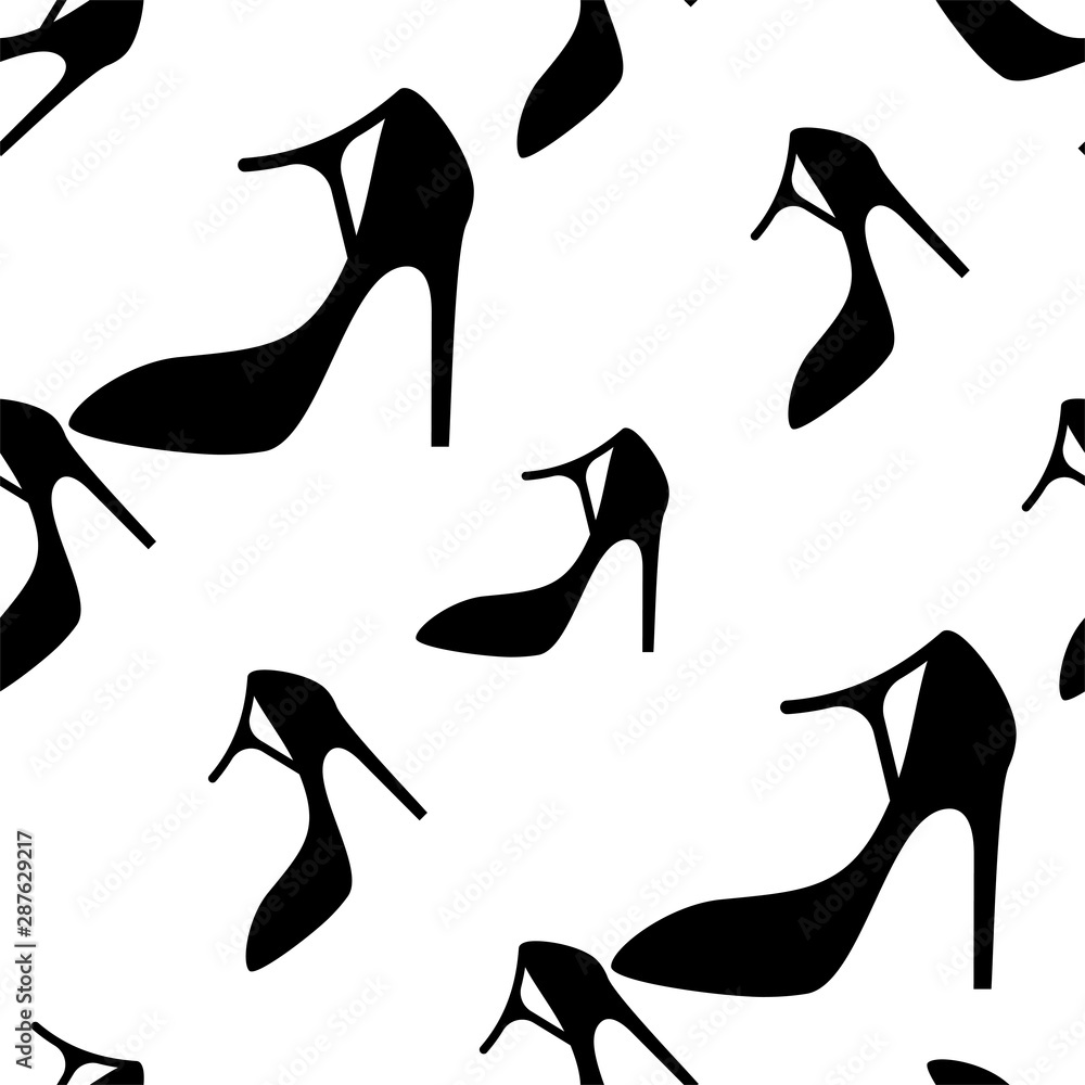 Woman Shoes, Girl Seamless Pattern