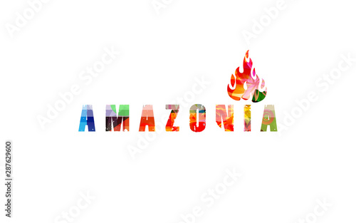 Amazonia typographic background poster vector illustration design