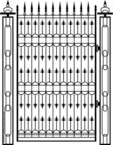Wrought Iron Gate, Ornamental Design