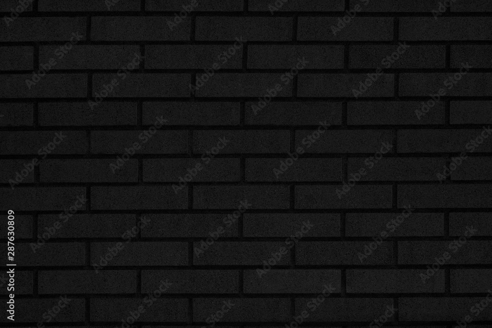 Black brick wall background - obrazy, fototapety, plakaty 