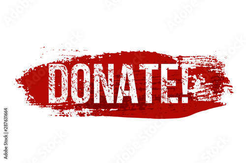 Donate red brush website button illustration