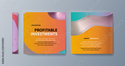 Set of brochures for marketing the promotion goods and services on market