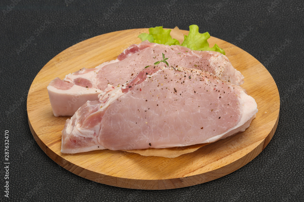 Raw pork meat steak for grill Raw pork meat steak for grill
