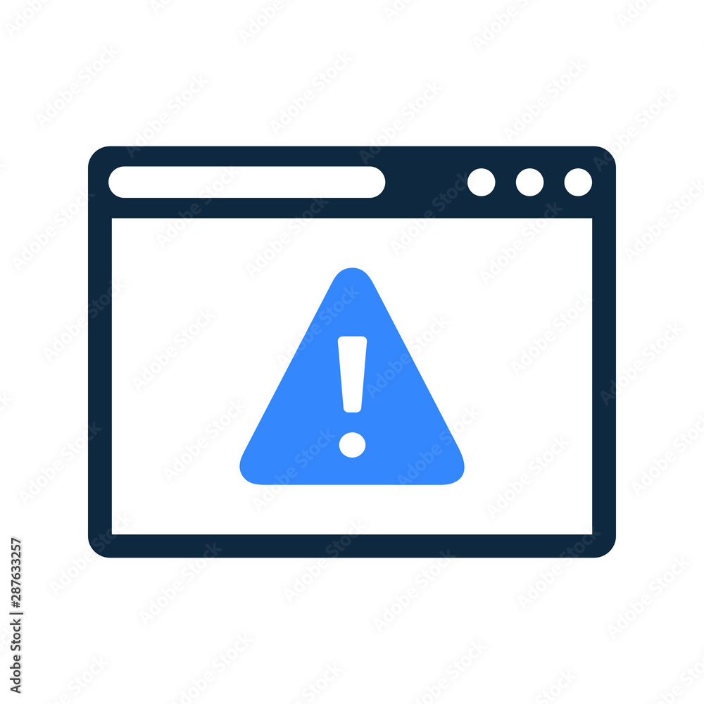 Browser, error, alert, page, broken connection icon Browser, error, alert, page, broken connection icon
