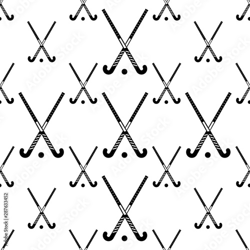 Hockey Stick Icon Seamless Pattern, Hockey Sport Accessories