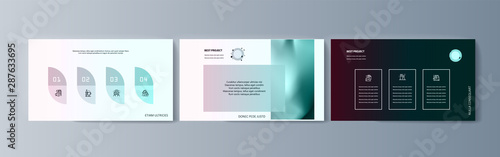 Set of brochures infographics for marketing the promotion goods and services on market