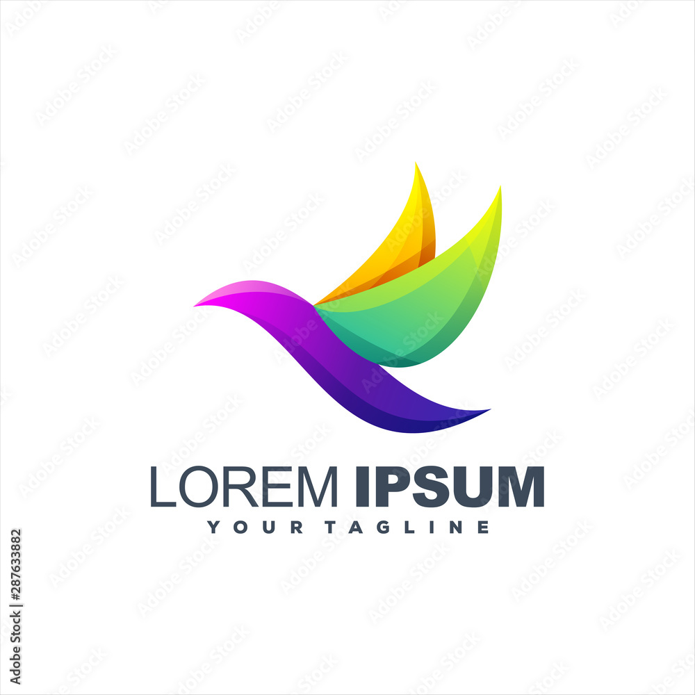 awesome gradient bird logo design awesome gradient bird logo design
