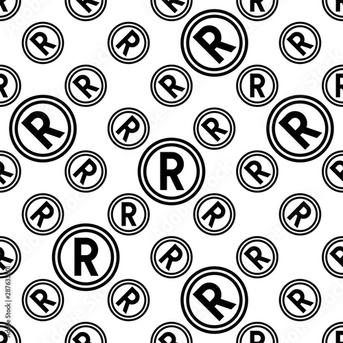 Registered Trademark Icon, Letter R Symbol Seamless Pattern