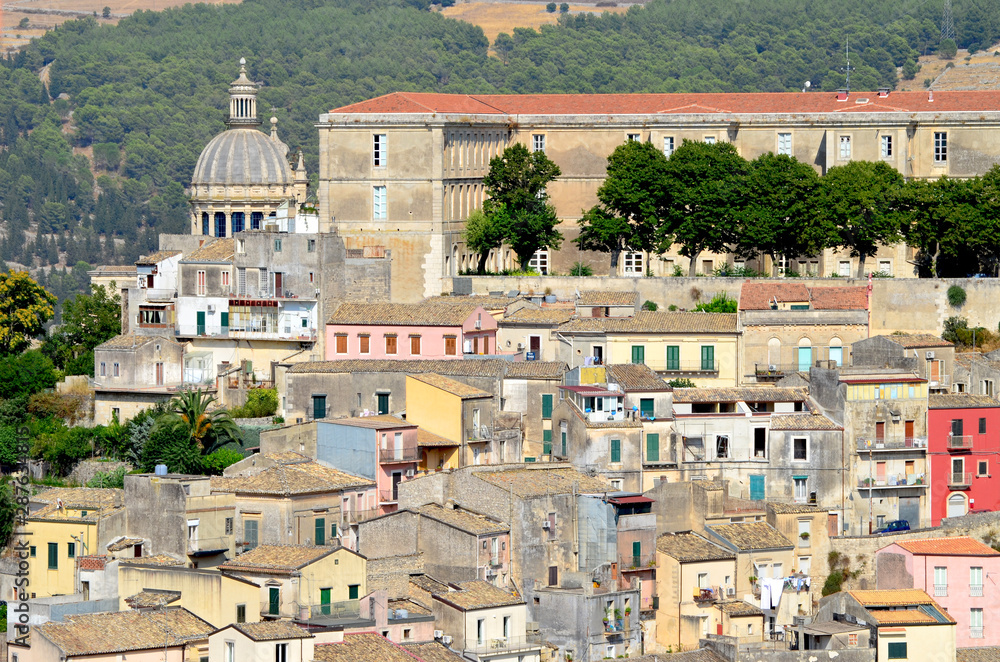 Ragusa, italian town.Sicily top view. Architecture,town full of buildings