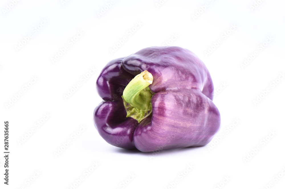 Fresh purple bell pepper isolated on white background. Fresh purple bell pepper isolated on white background.