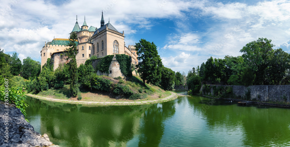 Panoramic photograph of Bojnice Castle, Slovakia Panoramic photograph of Bojnice Castle, Slovakia