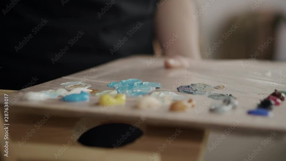 Artist palette with oils Artist palette with oils
