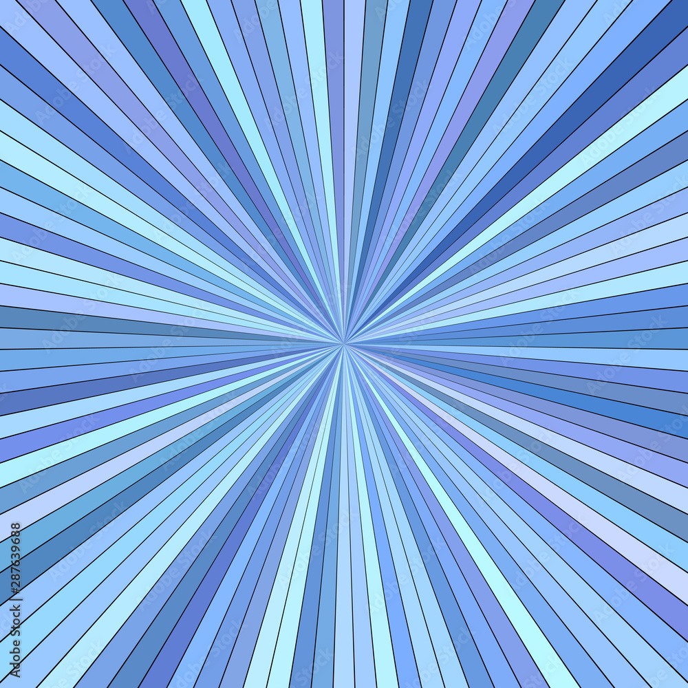 Blue abstract hypnotic striped star burst background design - vector exlosive graphic