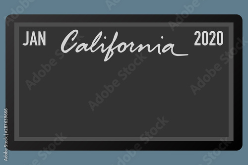 california new car digital registration plate vector