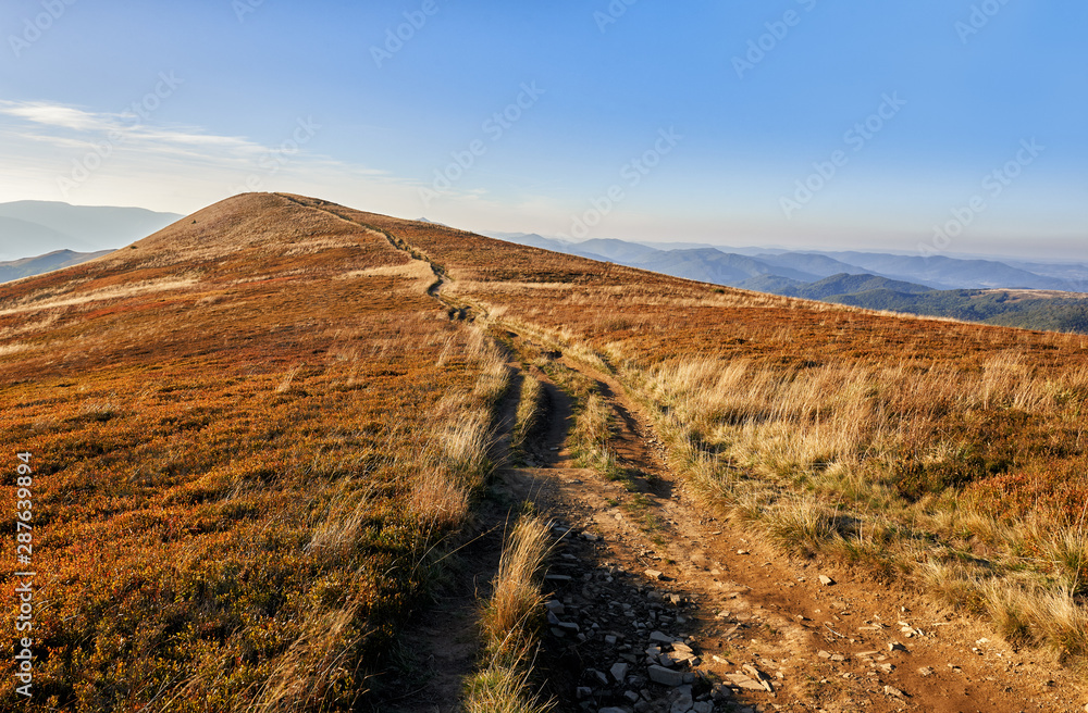 Landscape of Bieszczady mountains in autumn Landscape of Bieszczady mountains in autumn