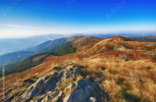 Fototapeta Naklejka Na Ścianę i Meble -  Landscape of Bieszczady mountains in autumn