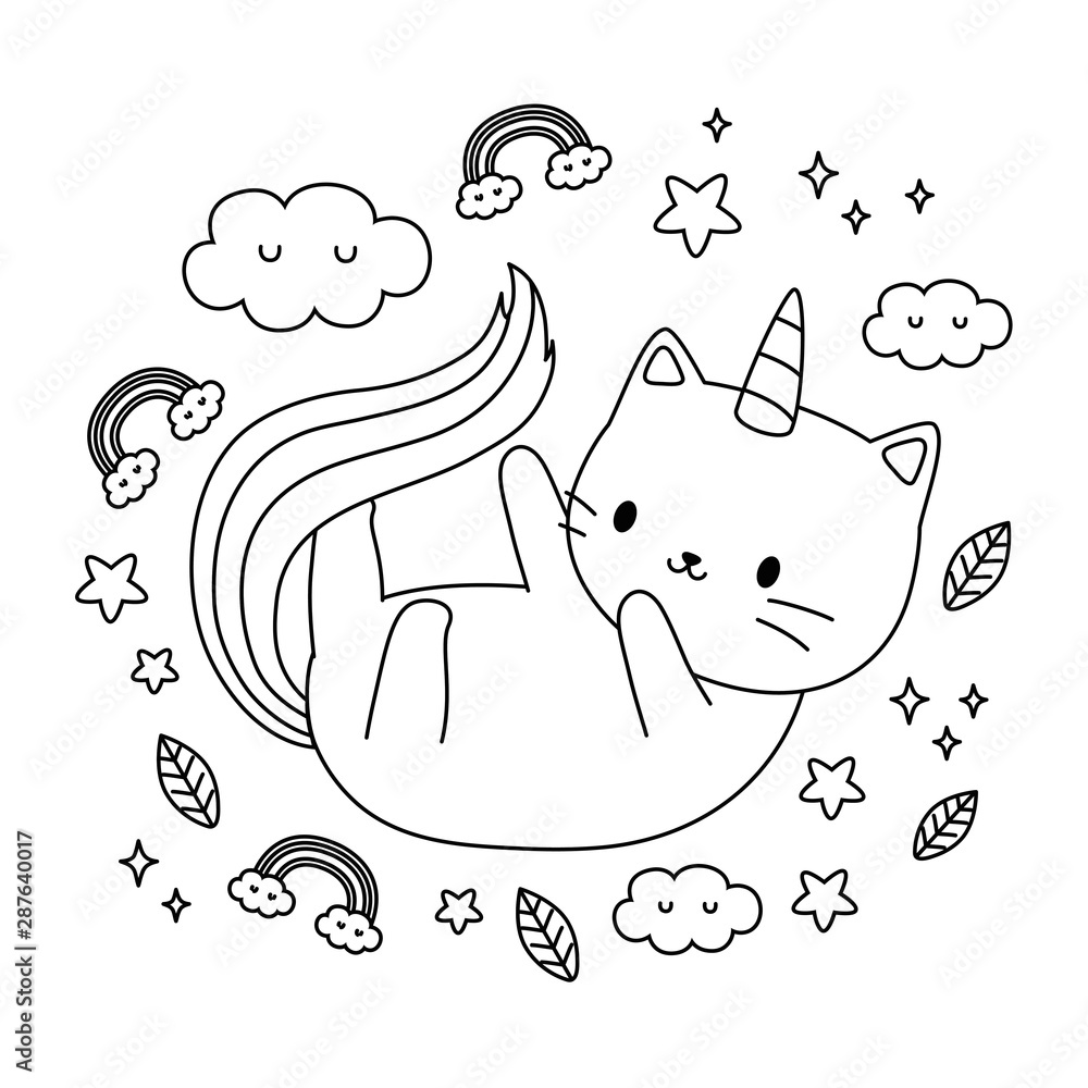 Unicorn cat cartoon vector design Unicorn cat cartoon vector design