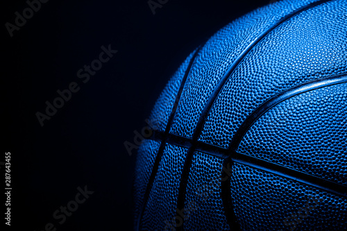 Closeup detail of blue basketball ball texture background © Augustas Cetkauskas