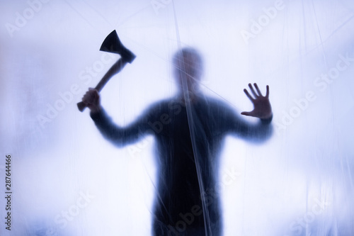 Psychopath murder with an axe photo