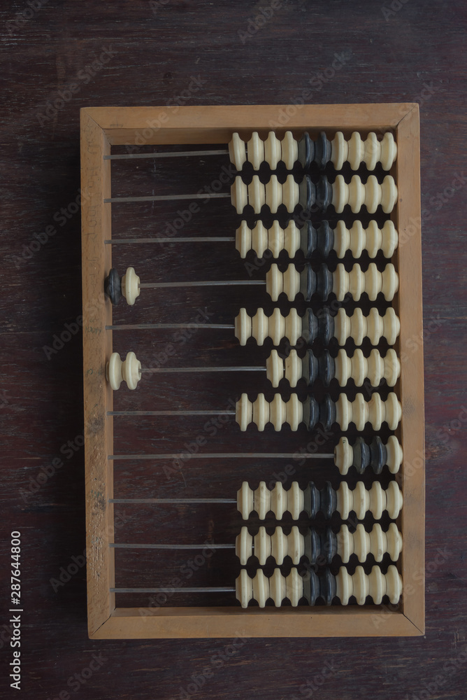 Old accounting scores on dark antique wooden table Old accounting scores on dark antique wooden table
