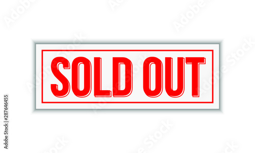 Sold out rubber stamp. Red Sold out rubber grunge stamp vector illustration.