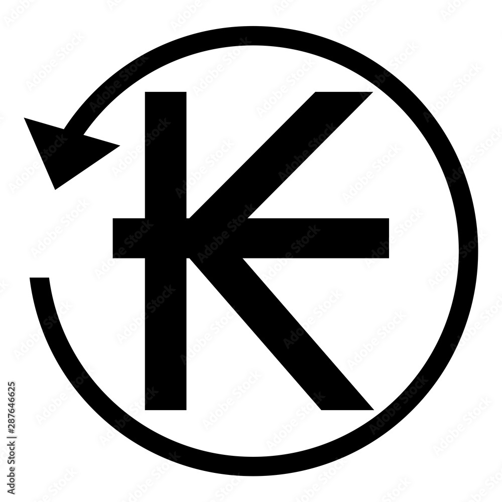 Refund sign. LAOS KIP currency. Circle arrow sign. Refund sign. LAOS KIP currency. Circle arrow sign.