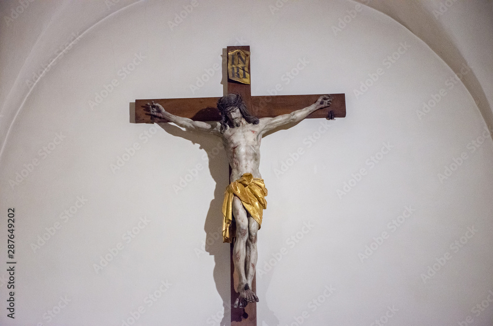 Jesus Christ on the cross on white background. Stock Photo | Adobe Stock
