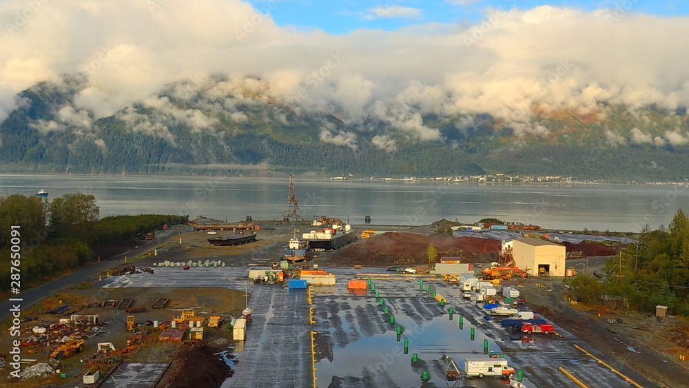 Early fall views from a shipyard in Alaska 