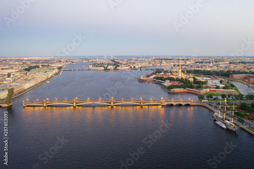 Petersburg Russia. Petersburg bridges. Trinity Bridge. White nights in Petersburg. Cities of Russia. © Stanislav Samoylik