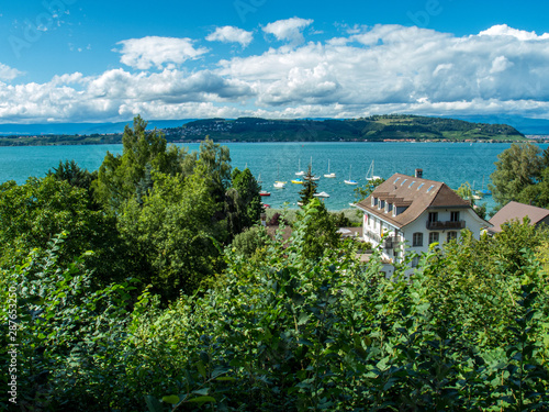 View of Murtensee from City Wall in Murten