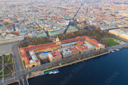 Aerial view of Admiralty tower, St Petersburg, Russia
