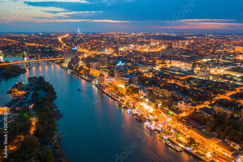 ROSTOV-ON-DON, RUSSIA - MAY 2019: Evening river Don in Rostov-on-Don photo