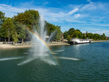 Rainbow in Fountain in Troyes