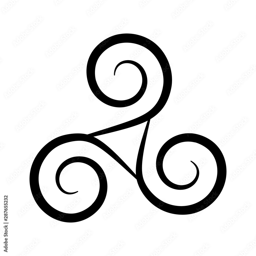 Triskelion symbol icon. Breton and Celtic spiral. flat vector illustration Triskelion symbol icon. Breton and Celtic spiral. flat vector illustration