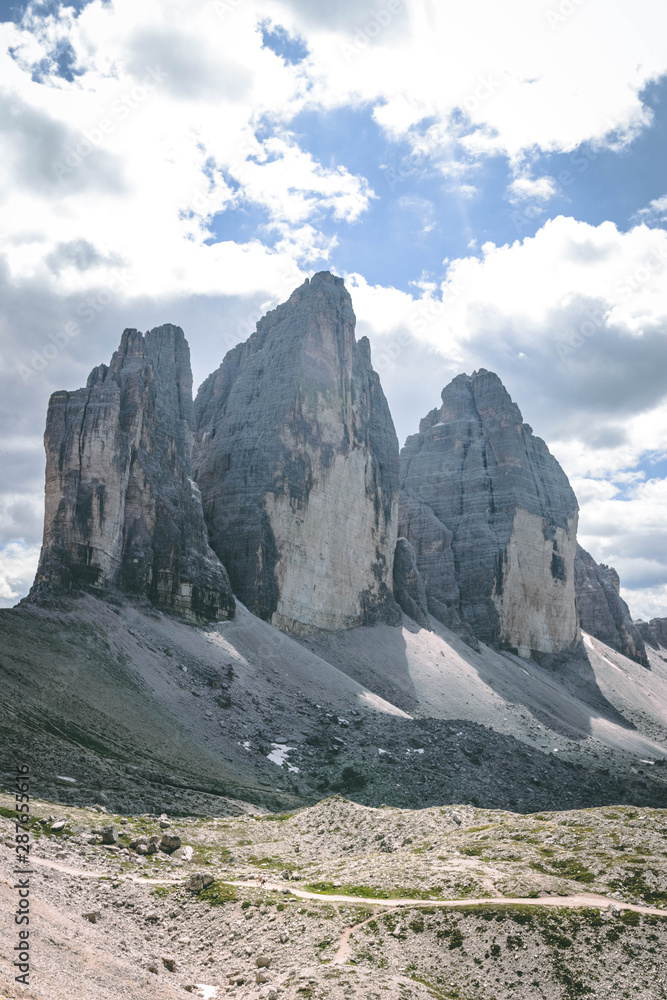 The beautiful rocky cliffs of Tre Cime di Laverado