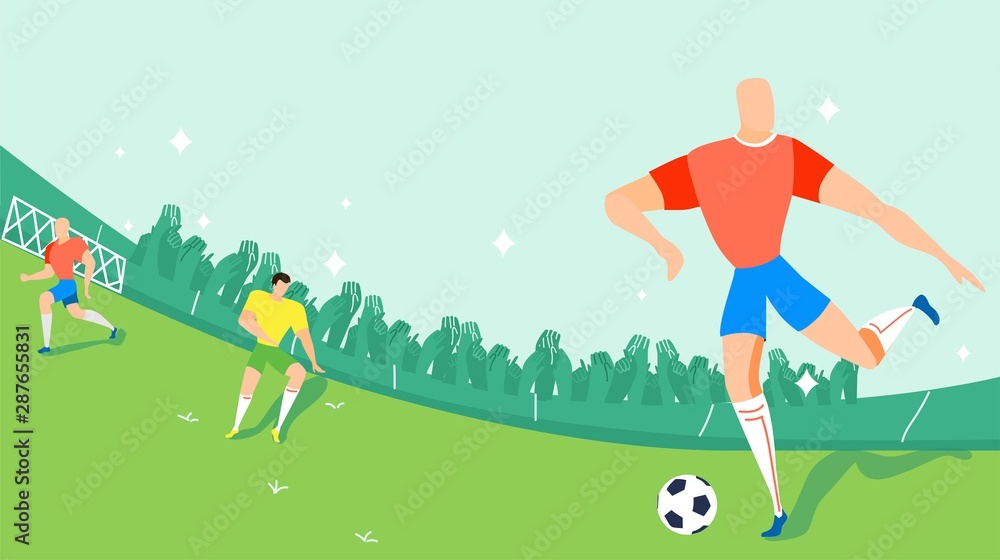 Football players playing football. Flat vector illustration. Football players playing football. Flat vector illustration.